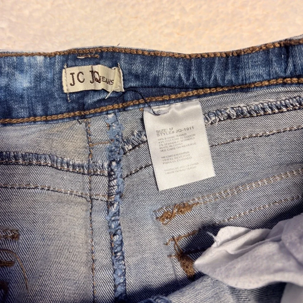 Y2K JC Jeans Medium Wash Denim Booty Mini Skirt Low Rise Flap Pocket #16